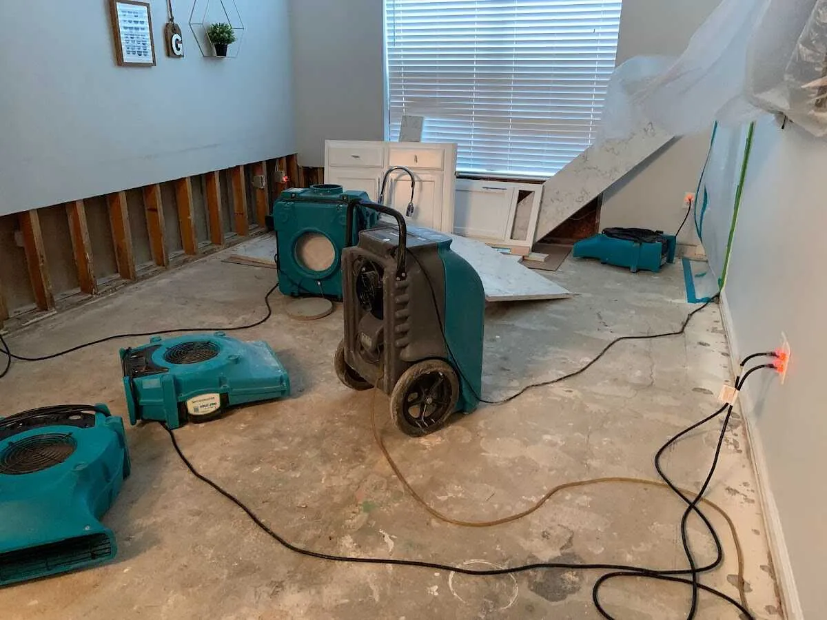 Dehumidifier in flood-cut room for Water Extraction & Removal in Santa Ana